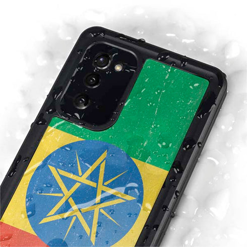 Ethiopia Flag Distressed Galaxy Note20 5G Waterproof Case